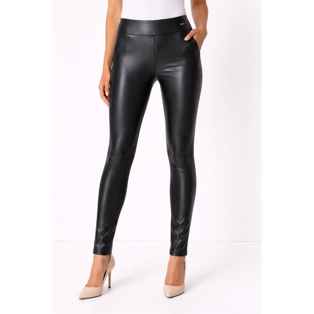 Laundry by Shelli Segal Faux Leather Leggings Black Pull On Pants L